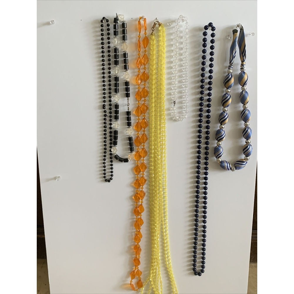 Lot Of 7 Colorful Beaded Vintage Necklaces!